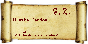 Huszka Kardos névjegykártya